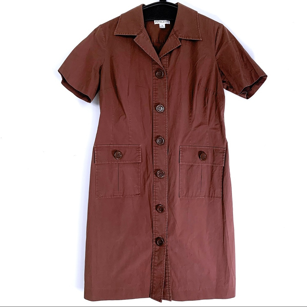 Pendleton Rustic Red Button Up Utility Dress - image 1